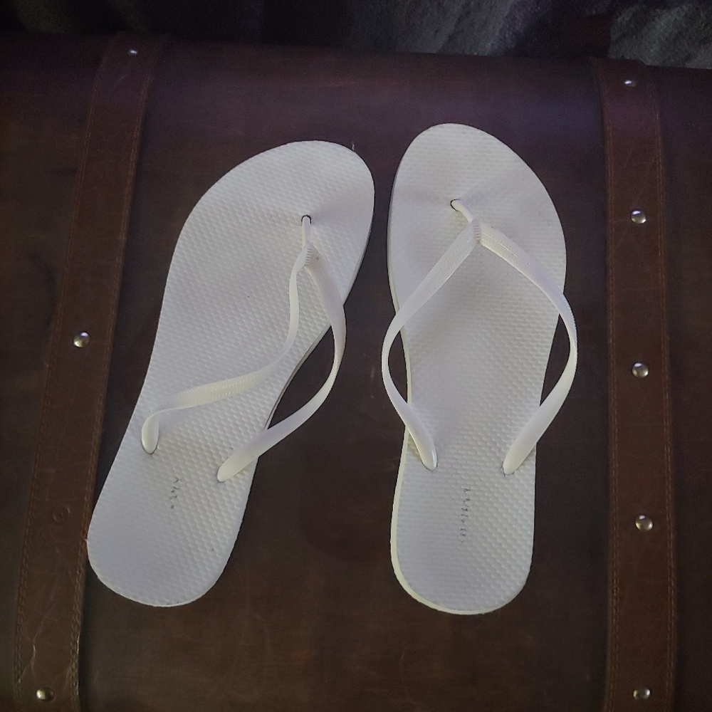 White Flip Flops